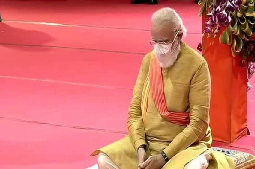 ਰਾਮ ਮੰਦਰ ਦਾ ਨੀਂਹ ਪੱਥਰ ਰੱਖਣ ਬਾਅਦ ਮੋਦੀ ਨੇ ਕਿਹਾ ਸਦੀਆਂ ਦੀ ਉਡੀਕ ਖ਼ਤਮ ਹੋਈ