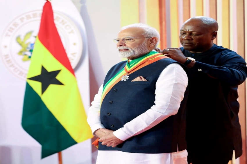 ਪ੍ਰਧਾਨ ਮੰਤਰੀ ਮੋਦੀ ਦਾ ਘਾਨਾ ਦੇ ਕੌਮੀ ਪੁਰਸਕਾਰ ਨਾਲ ਸਨਮਾਨ